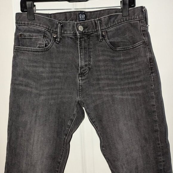 Gap Denim Slim Fit GapFlex Dark Wash Rinse Faded Straight Leg Jeans Pants 31x30 - Picture 6 of 6